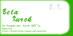 bela kurek business card